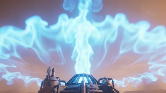 Still from scene 5: Blue Plume over Mars
